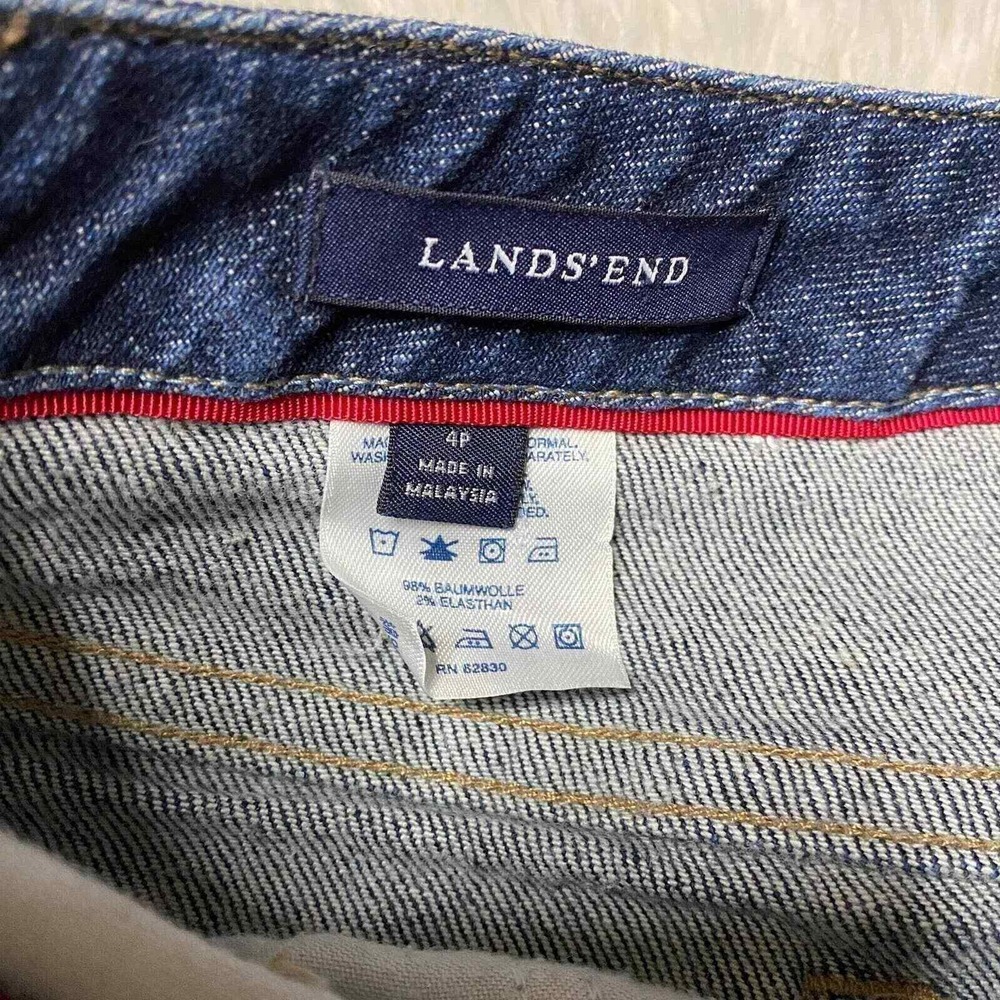 Lands End Straight Leg Mom Jeans Womens 4 Petite‎ Dark Wash High Waist Vintage - Picture 6 of 6